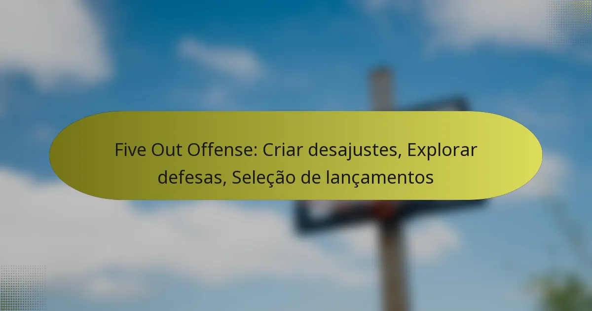 Five Out Offense: Criar desajustes, Explorar defesas, Seleção de lançamentos