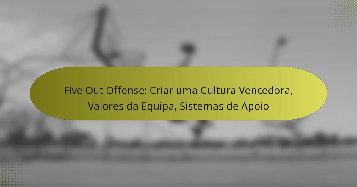 Five Out Offense: Criar uma Cultura Vencedora, Valores da Equipa, Sistemas de Apoio